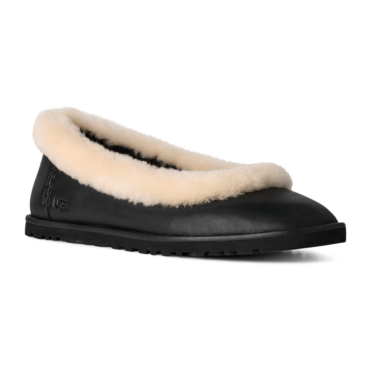 UGG Women's Zora Leather Ballet Flat in Black