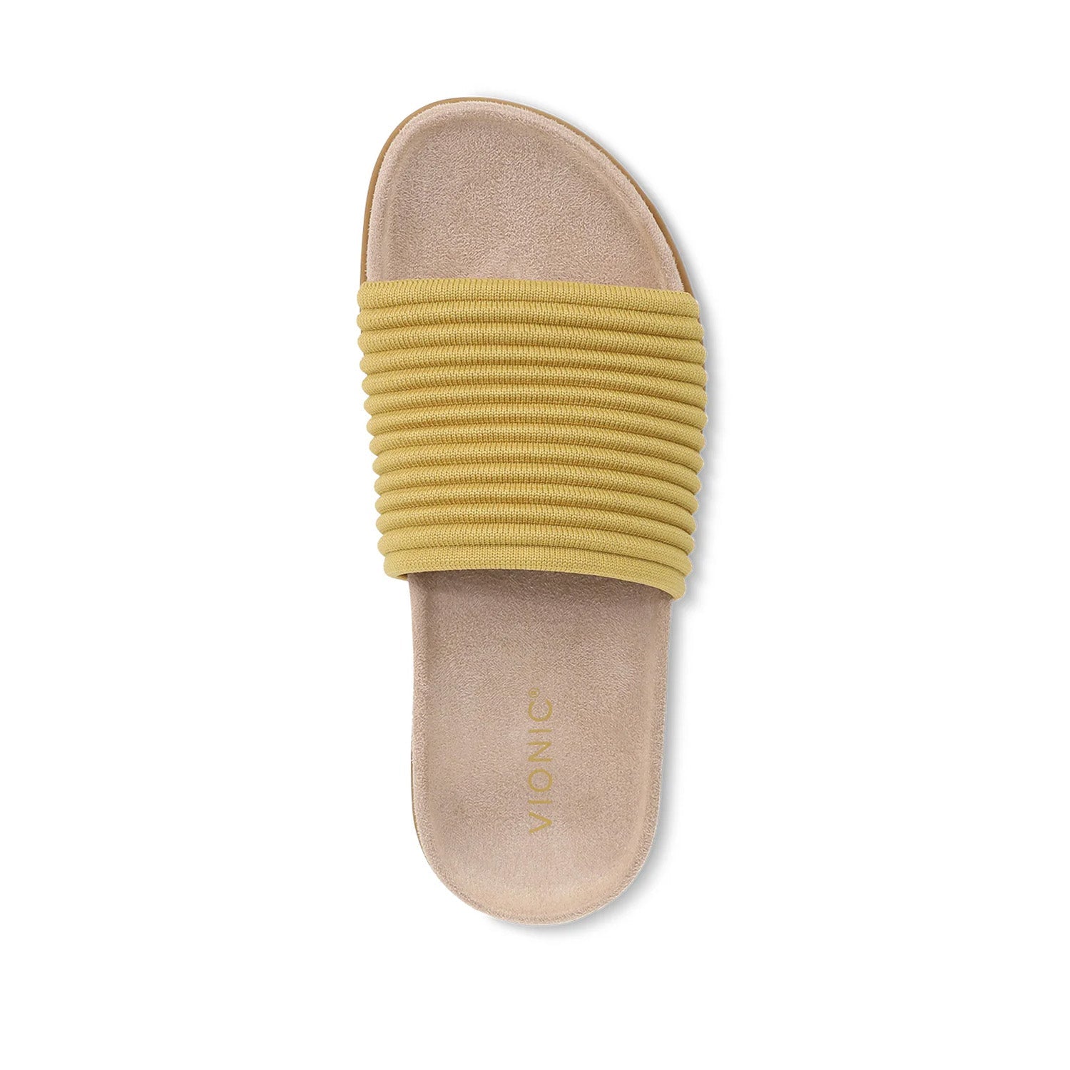 Vionic Women's Evie Knit Slide Sandal II in Dijon