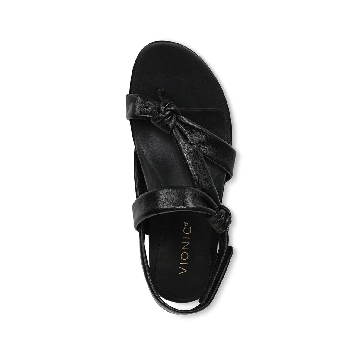 Vionic Women's Geneva Strappy Toe Post Sandal in Black