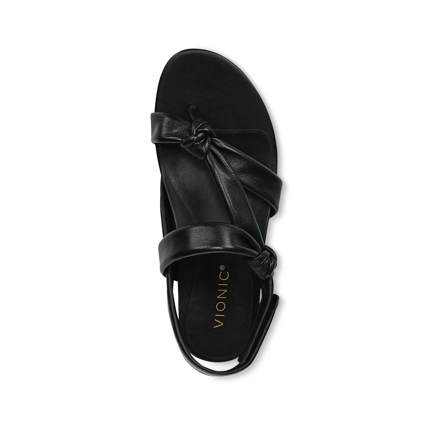 Vionic Women's Geneva Strappy Toe Post Sandal in Black