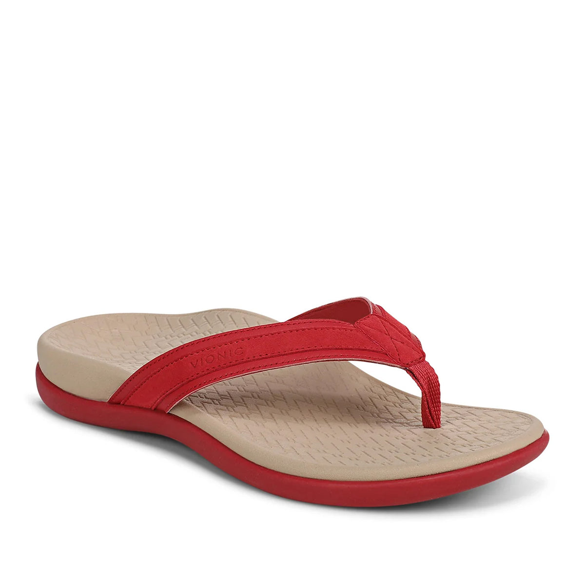 Vionic Women's Tide 2.0 Toe Post Sandal in Varsity Red