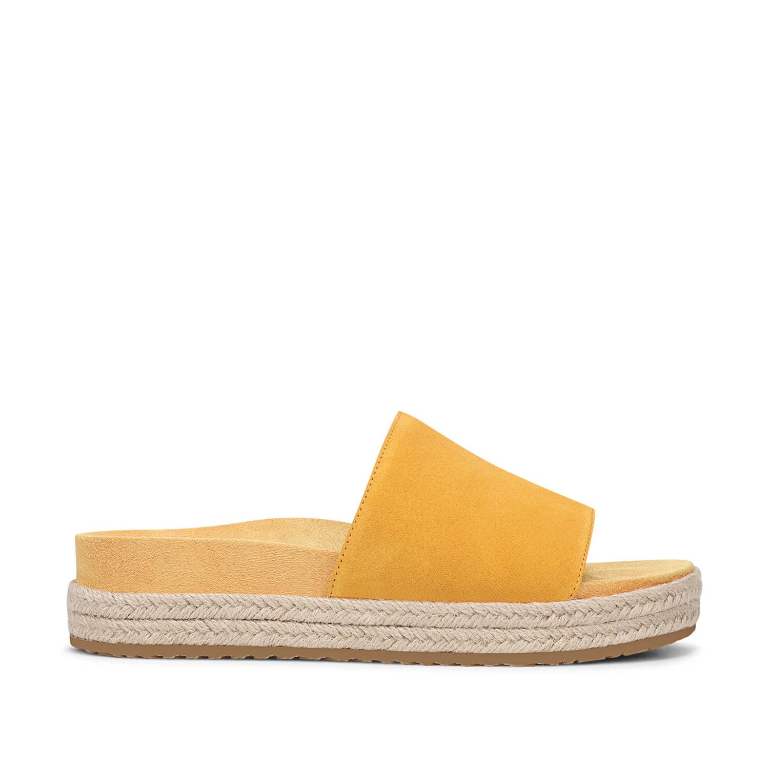 Vionic Women's Yasmina Platform Slide Sandal in Amber Yellow