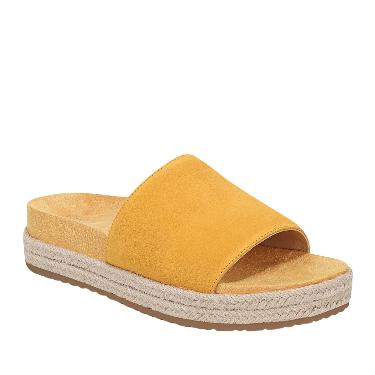 Vionic Women's Yasmina Platform Slide Sandal in Amber Yellow