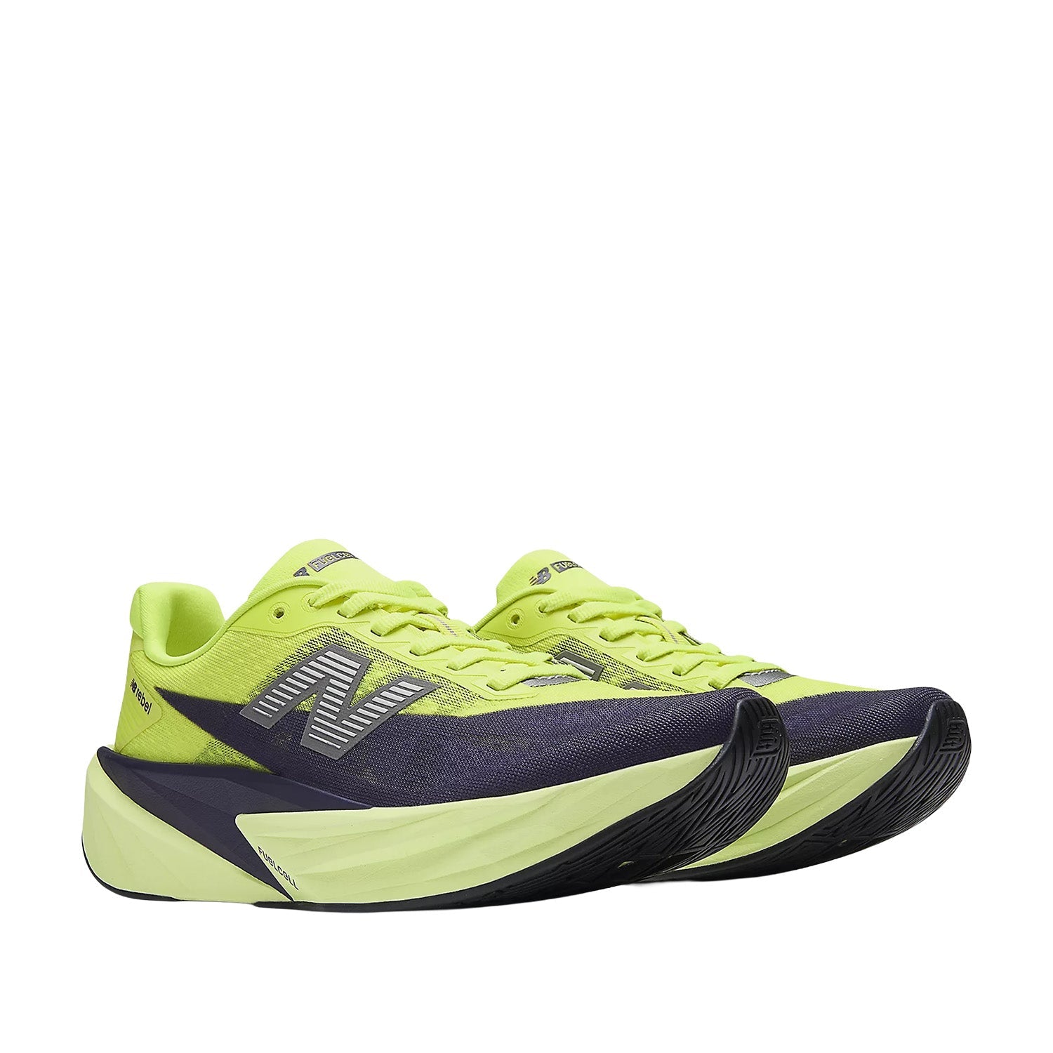 New Balance Women's FuelCell Rebel v5 in Alkaline Green/Boysenberry/Dark Silver Metallic