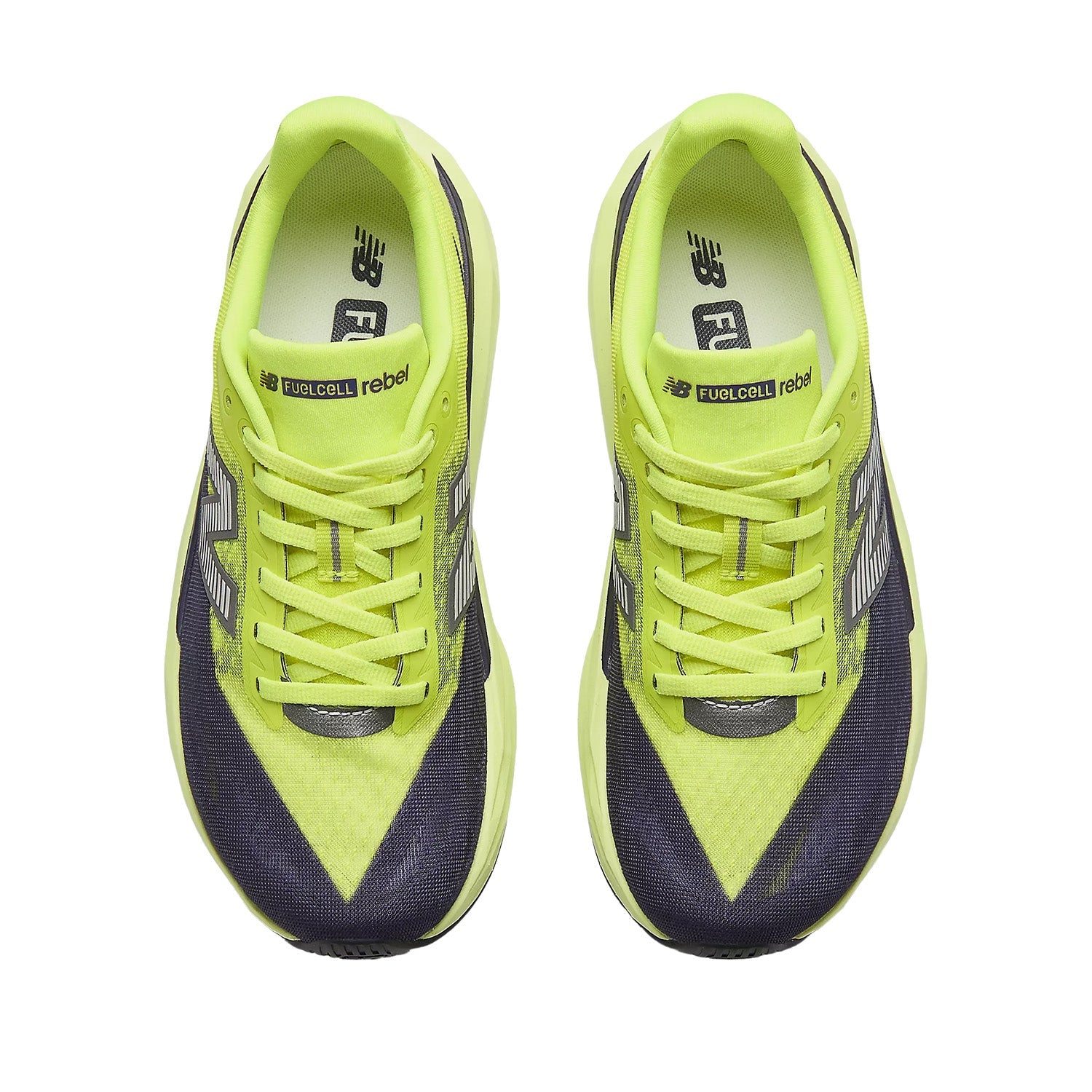 New Balance Women's FuelCell Rebel v5 in Alkaline Green/Boysenberry/Dark Silver Metallic