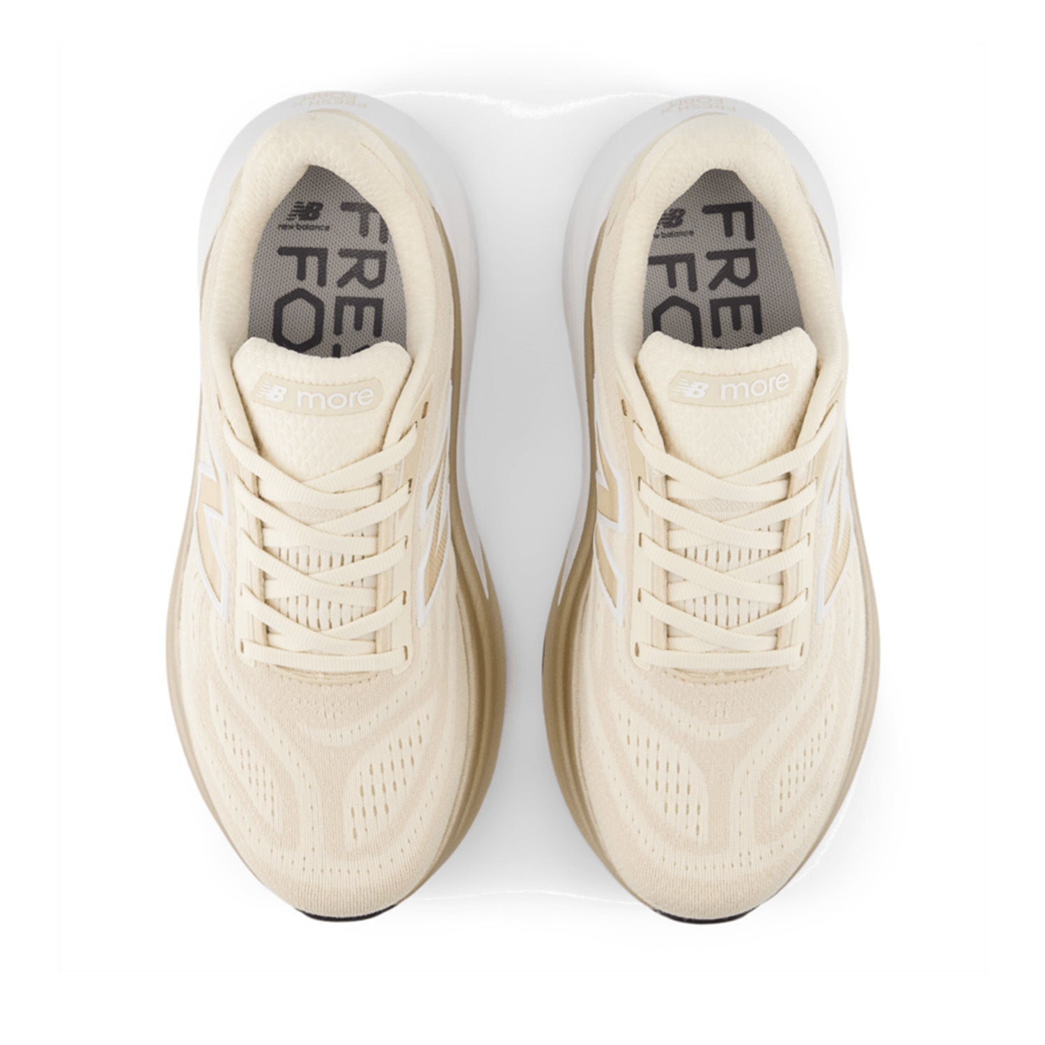 New Balance Women's Fresh Foam X More v6 in Permafrost with Bisque and NB 103 White