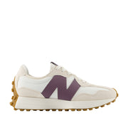 New Balance Women's 327 in Linen with Sea Salt and Dark Ice Wine
