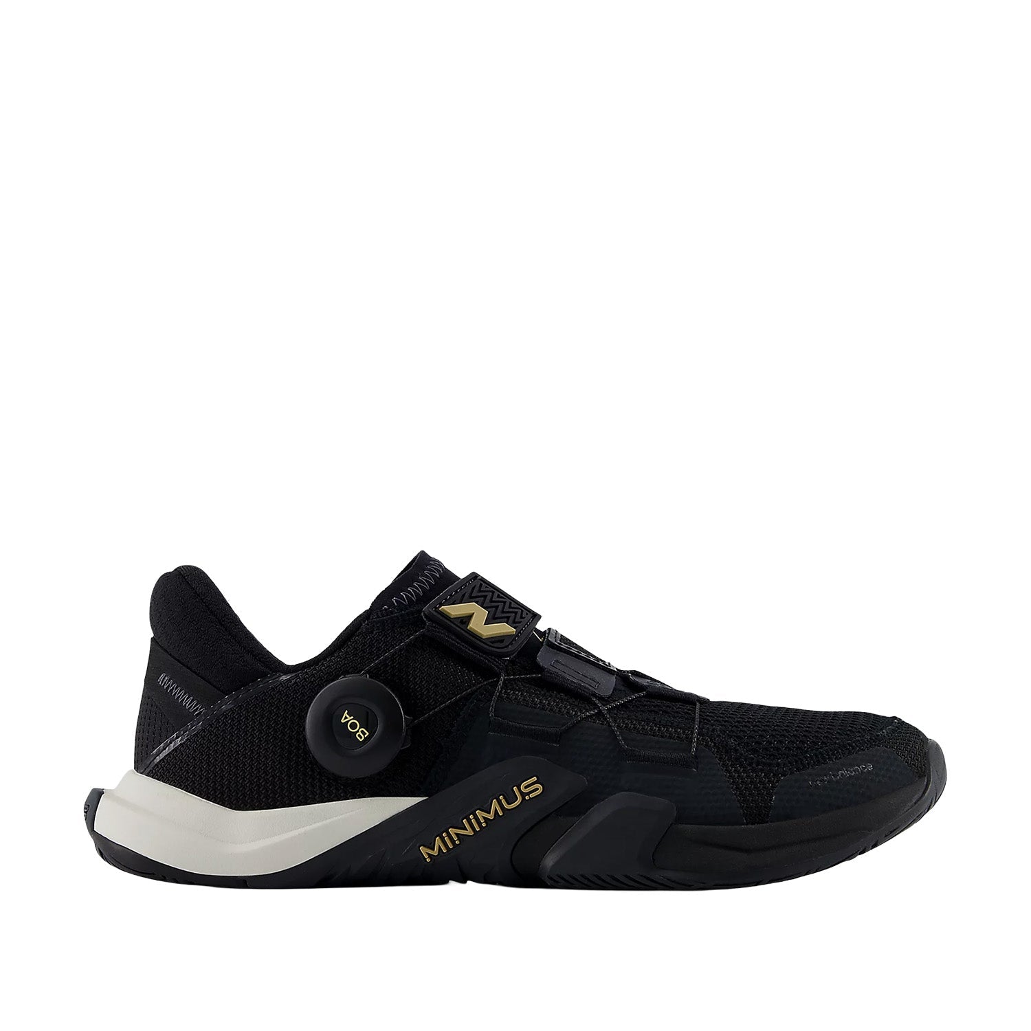 New Balance Women's Minimus TR BOA® v2 in Black/Phantom/Gold Metallic/Sea Salt