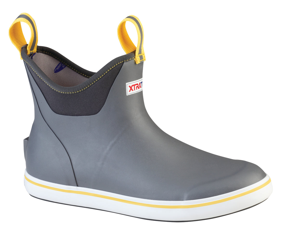 Xtratuf Men's  6" Ankle Deck Boot Ankle Deck Boot Men In Grey/Yellow M