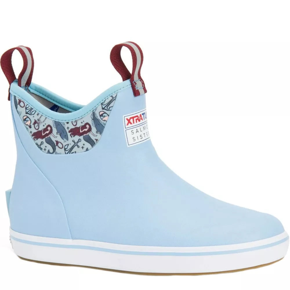 Xtratuf Women's S Salmon Sisters 6 Ankle Deck Boot Ankle Deck Boot Blue M