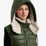 Hunter  Women's Doby Marshmallow Puffer Vest Green Reg