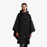 Hunter  Women's Rose Rain Bonded Novelty Cape Black Reg