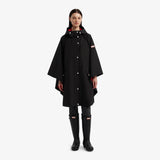 Hunter  Women's Rose Rain Bonded Novelty Cape Black Reg