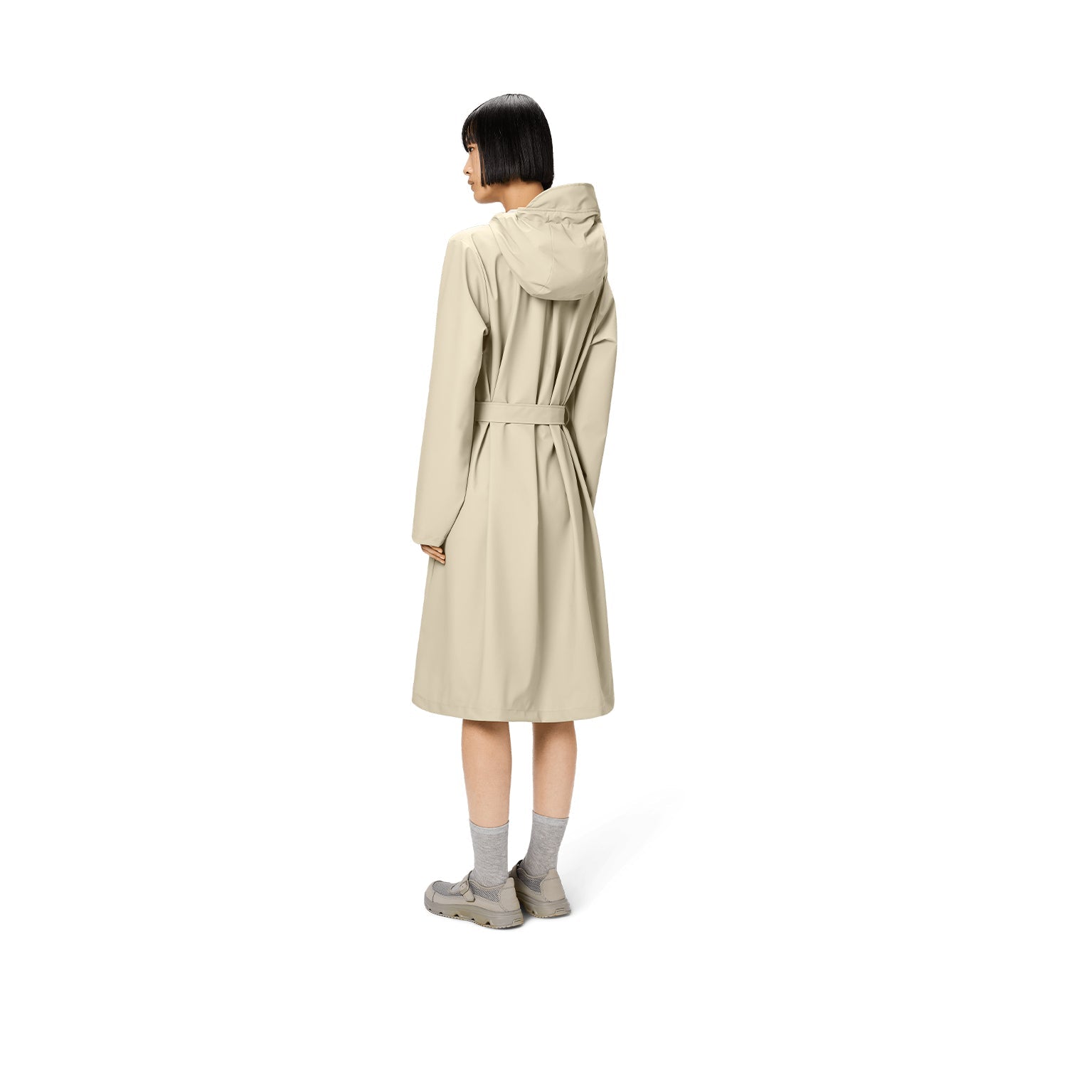 Veste longue trapèze pour femme Rains W3 couleur dune