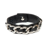 Brave Leather Unisex B1004 Linett Bracelet in Black/Silver