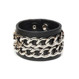 Brave Leather Unisex B1010 Ivy Bracelet in Black/Silver