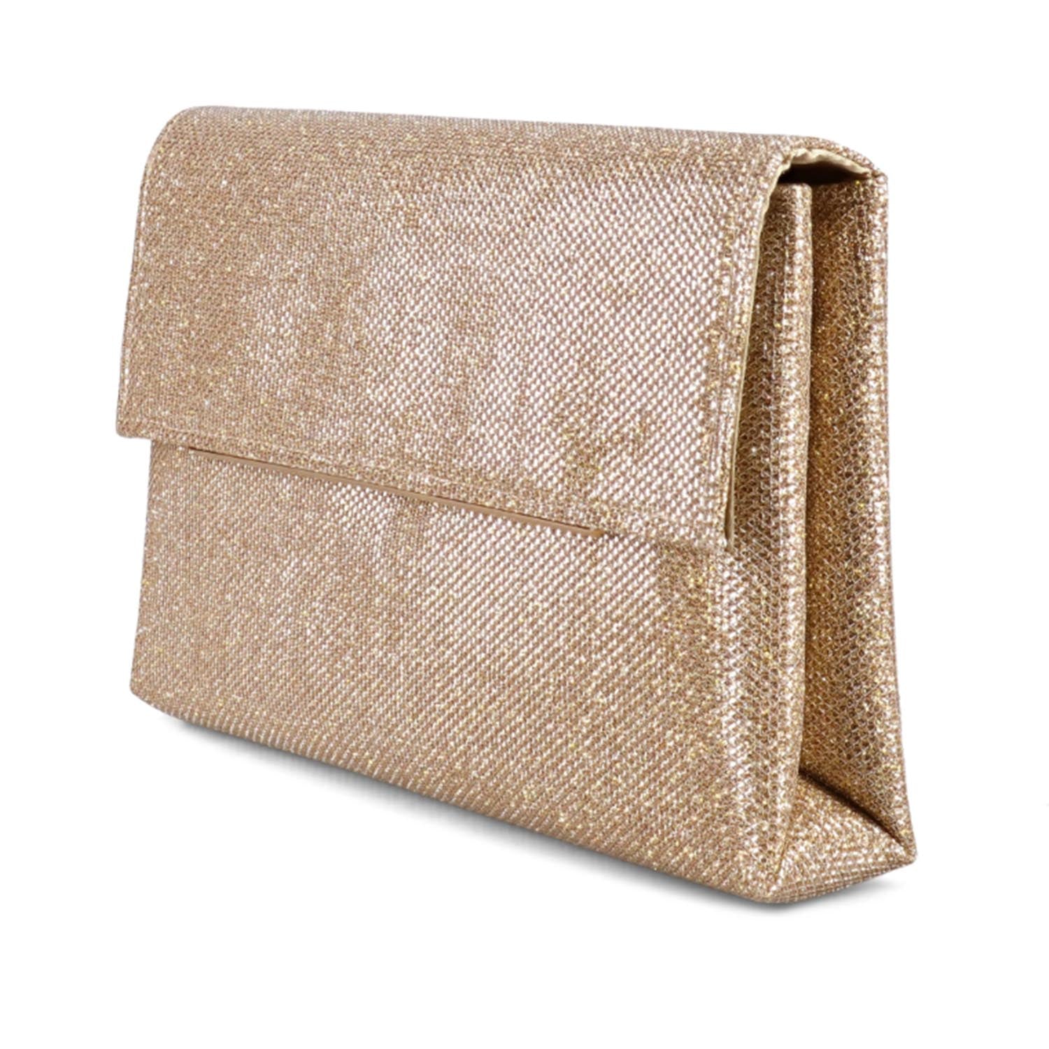 Badgley Mischka Women's Harper Satin Envelope Clutch in Gold