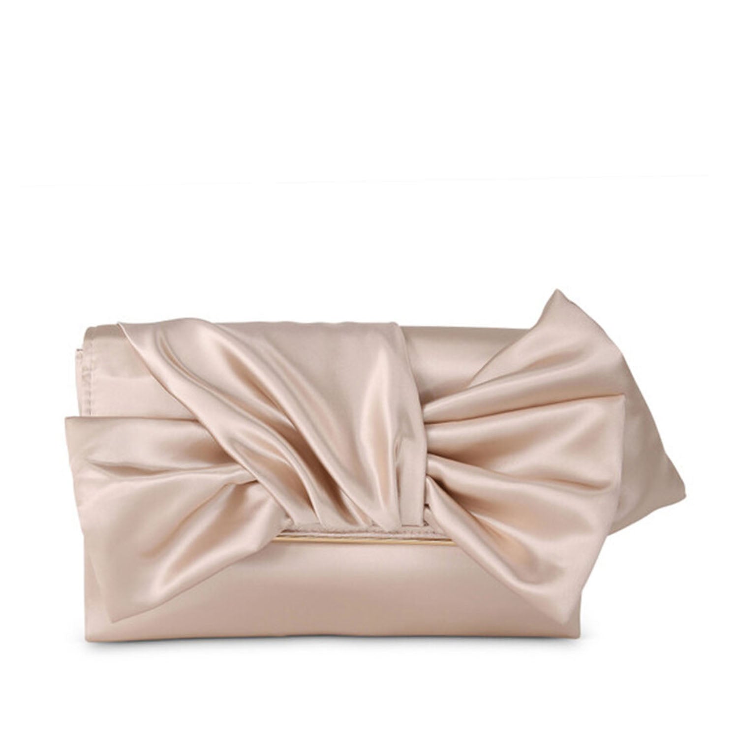 Jewel Badgley Mischka Women's Tie Bow Clutch in Champagne
