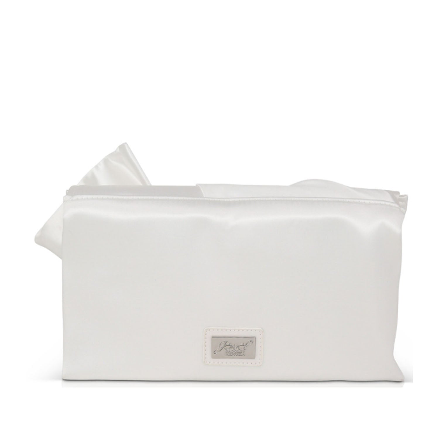 Jewel Badgley Mischka Women's Tie Bow Clutch in White