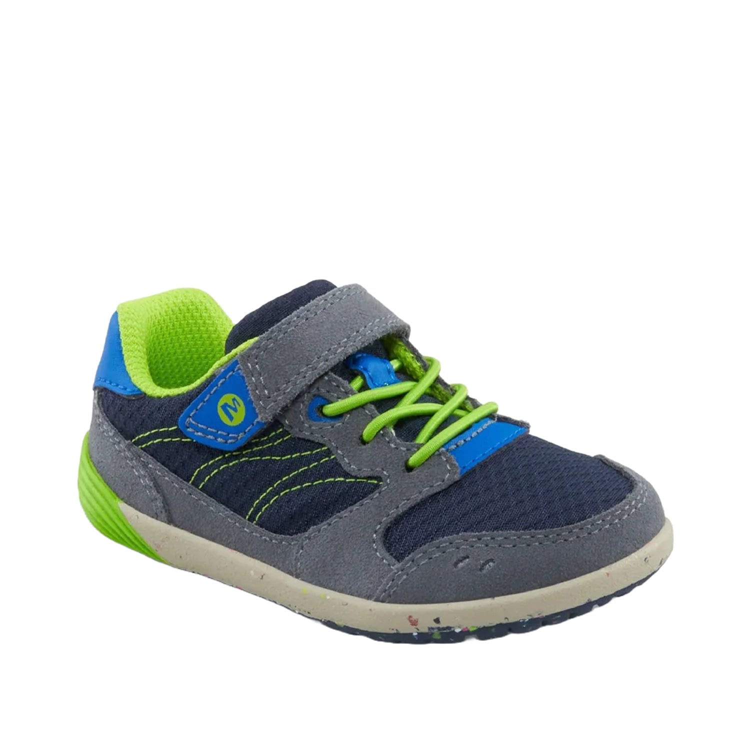 Merrell Kids' Bare Steps A83 Sneaker in Navy/Green