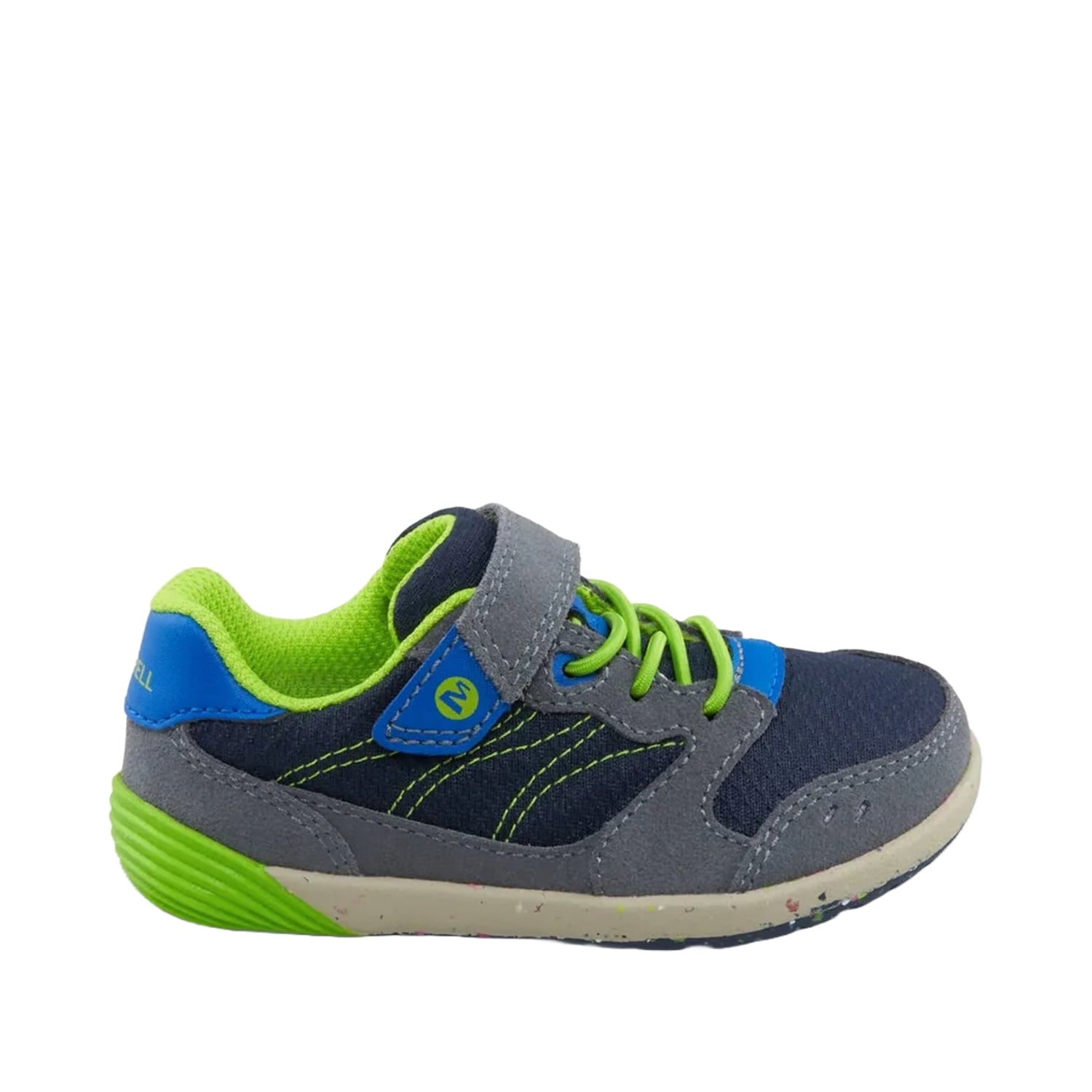 Merrell Kids' Bare Steps A83 Sneaker in Navy/Green