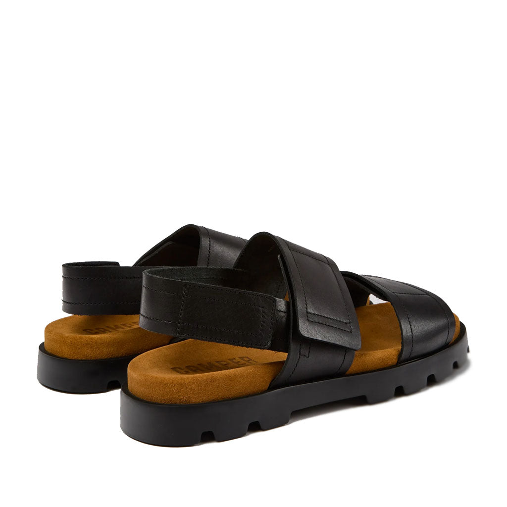 Camper Men's Brutus Sandal in Black Leather