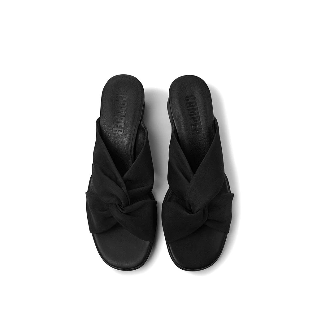 Sandales Katie pour femmes de Camper, en polyester recyclé noir