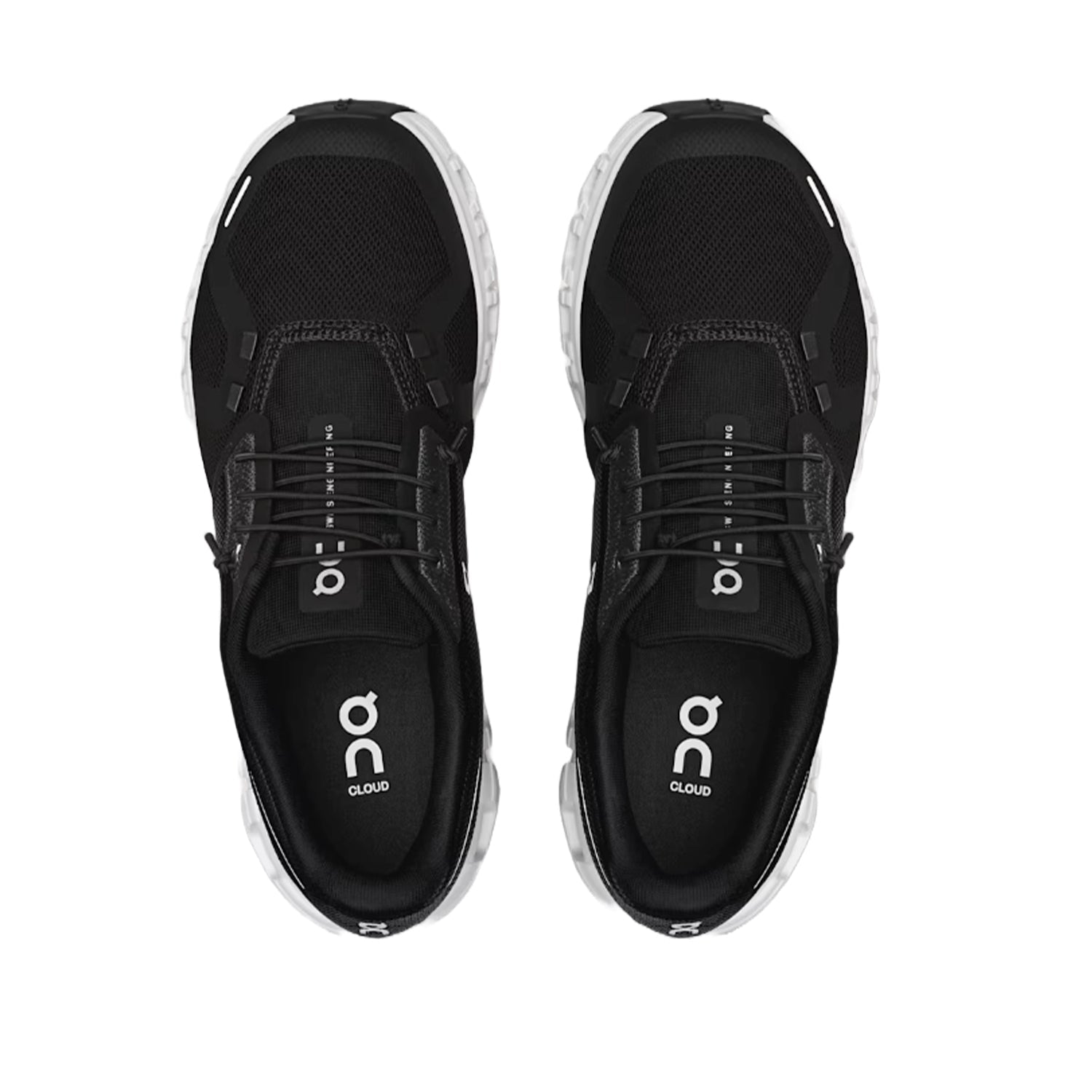Chaussures de running On Running Cloud 6 pour femmes, noir et blanc