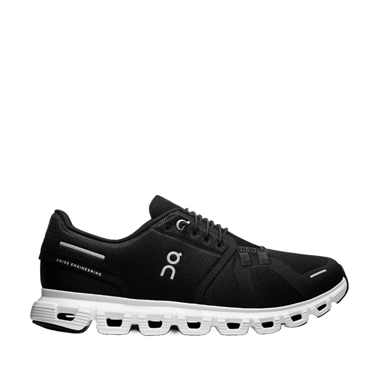 Chaussures de running On Running Cloud 6 pour femmes, noir et blanc