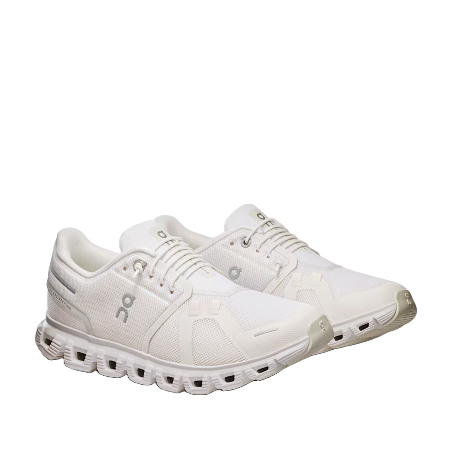 Chaussures de running On Running Cloud 6 pour femmes, coloris blanc/blanc