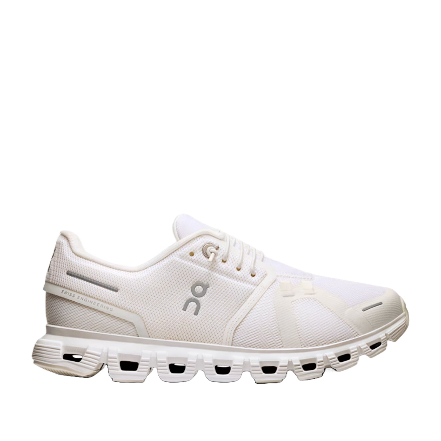 Chaussures de running On Running Cloud 6 pour femmes, coloris blanc/blanc