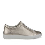 ECCO Women's Soft 7 Lace Up LX in Pure White Gold