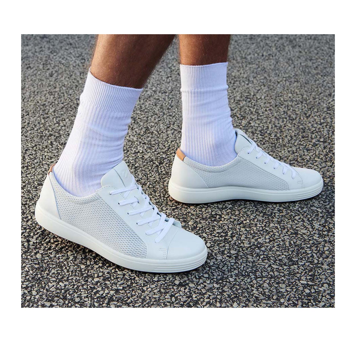 Chaussure ECCO Soft 7 pour homme, coloris blanc/lion