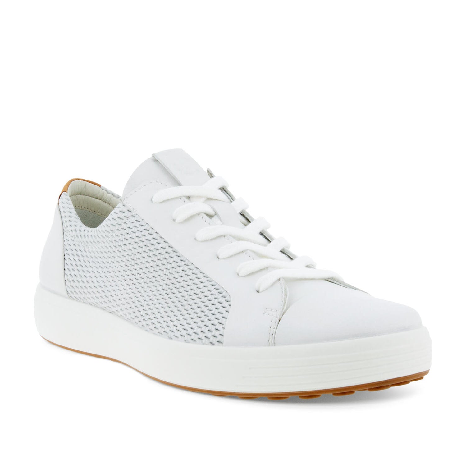 ECCO Men's Soft 7 Shoe in White/Lion