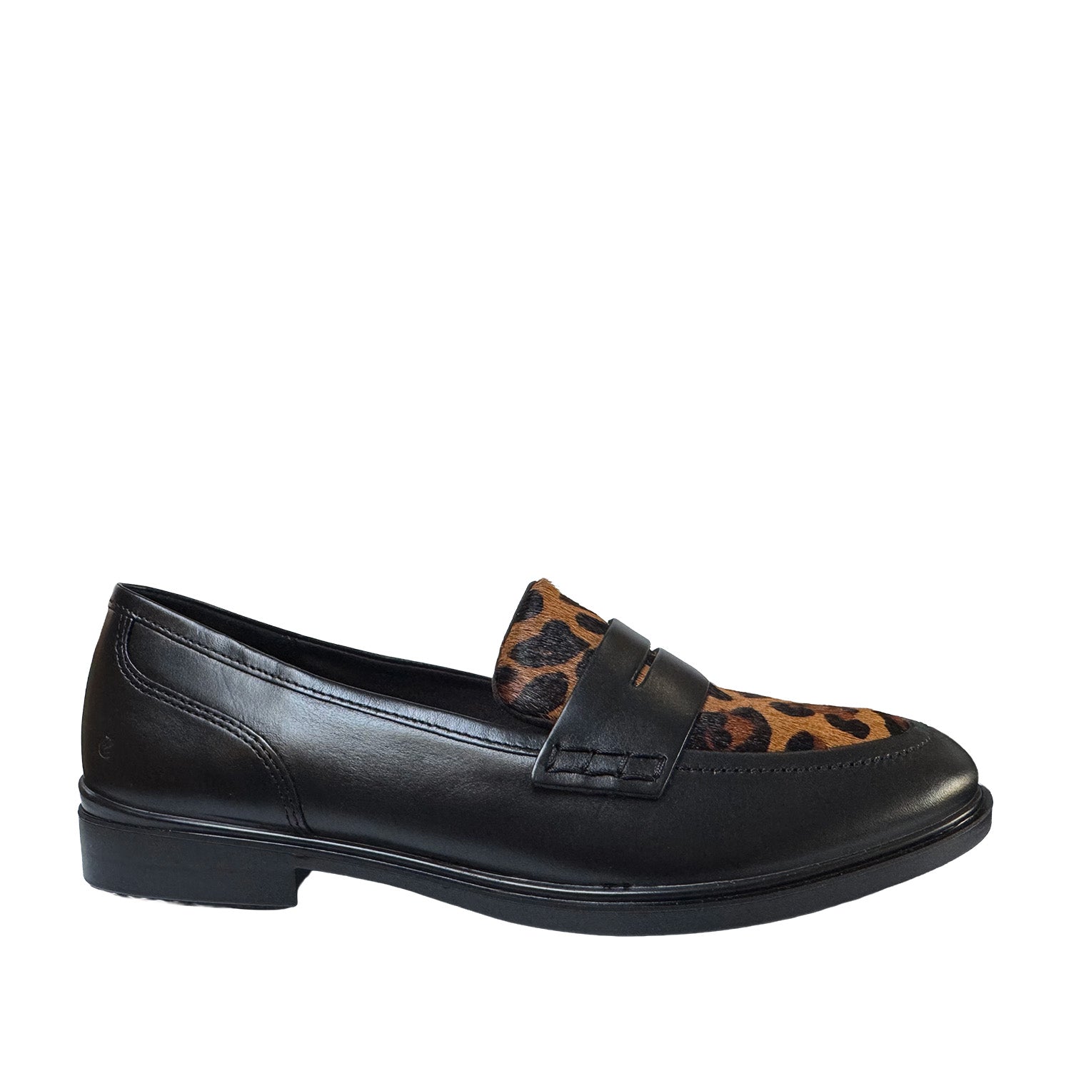 Ecco Dress Classic Loafer 209803 in Black/Leopard
