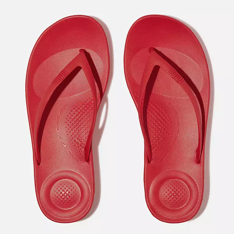 Tongs ergonomiques Fitflop IQushion pour femmes, rouges