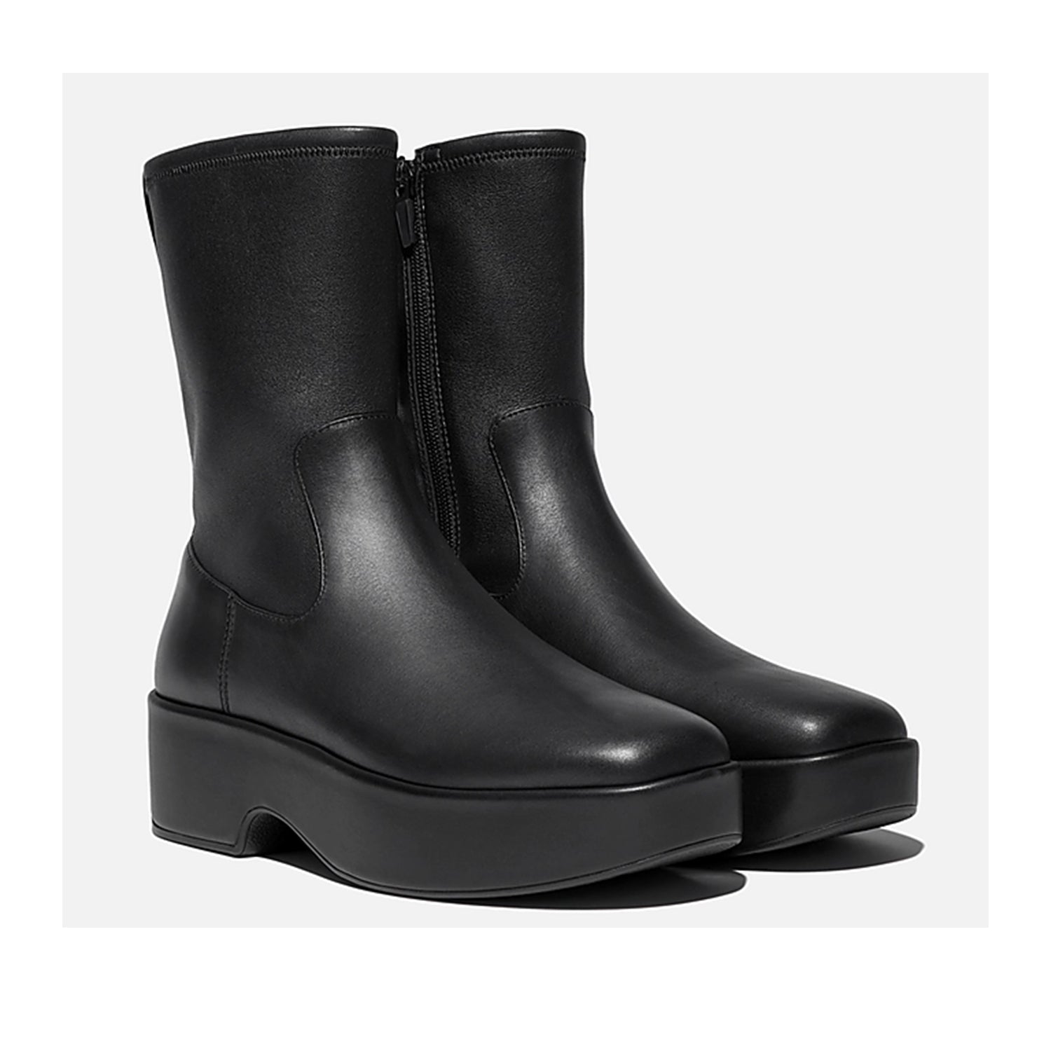 Bottes Fitflop F-Luma en cuir stretch noir pour femmes