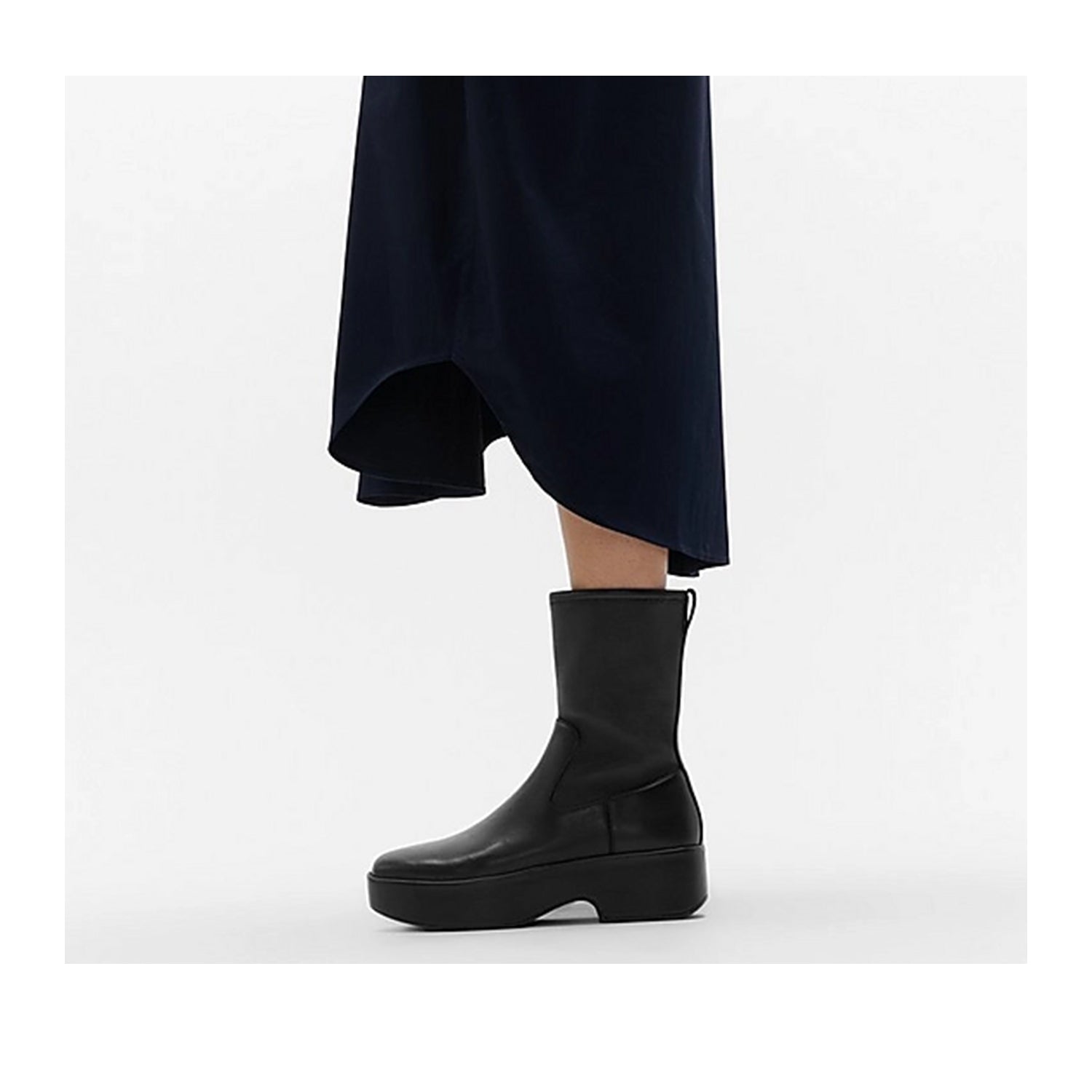 Bottes Fitflop F-Luma en cuir stretch noir pour femmes