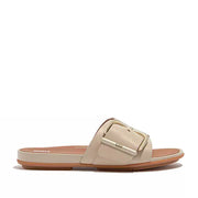 Fitflop Women's Gracie Maxi Buckle Slide in Stone Beige