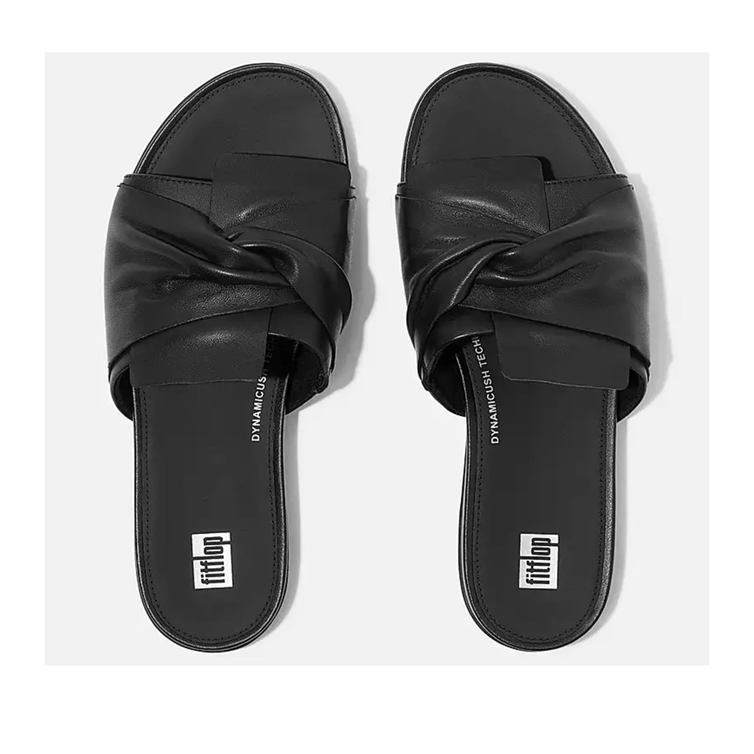 Sandales FitFlop Gracie Soft Twist en cuir noir pour femme