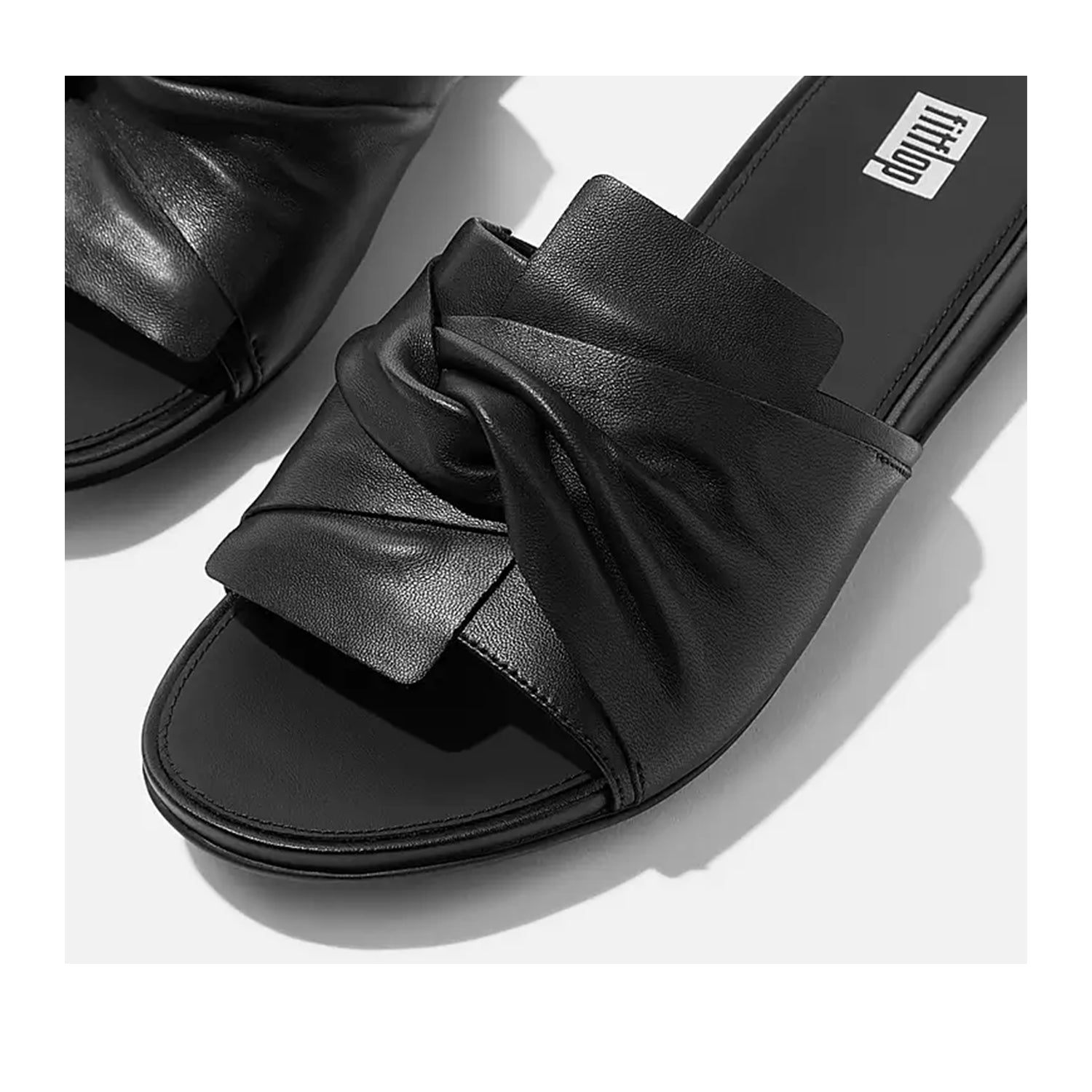 Sandales FitFlop Gracie Soft Twist en cuir noir pour femme