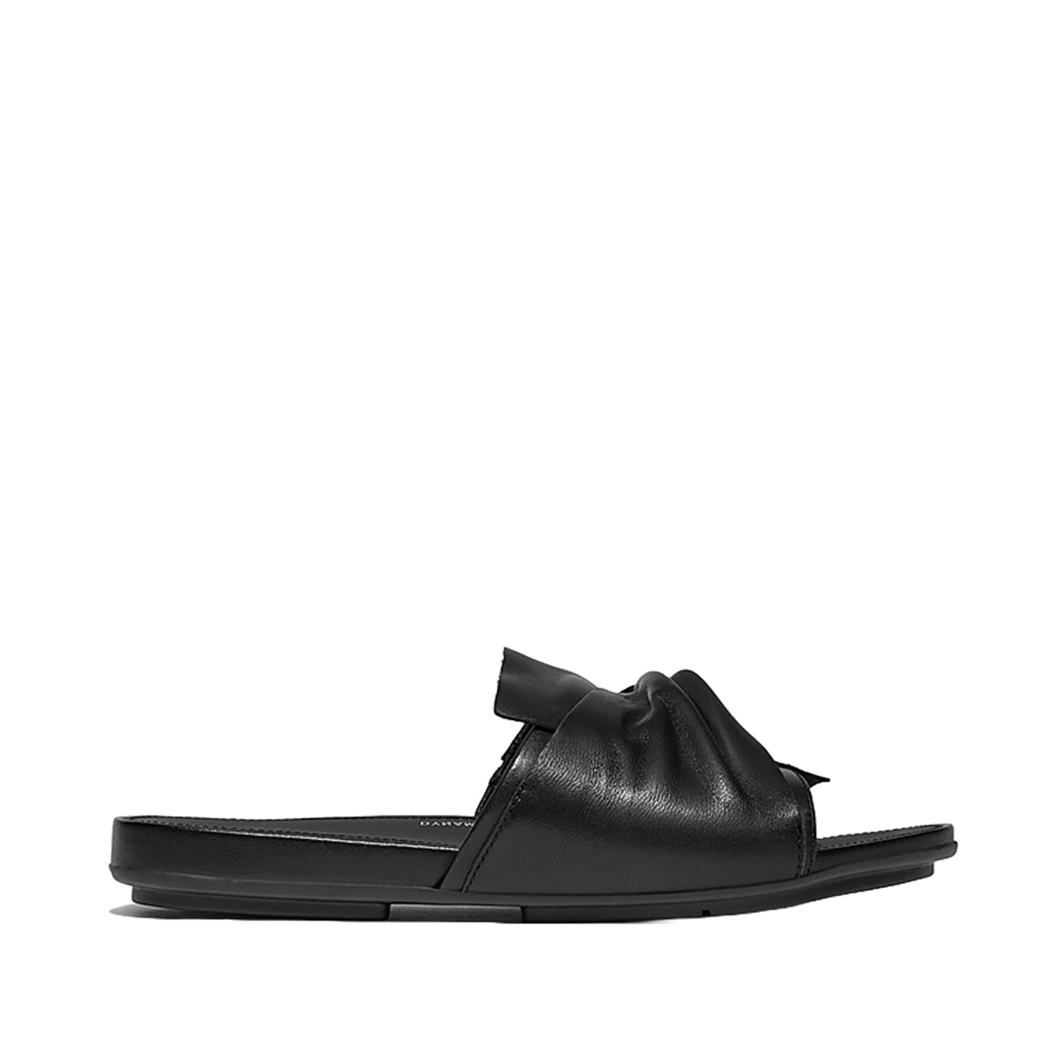 Fit Flop Women's Gracie Soft Twist Leather Slides in Black