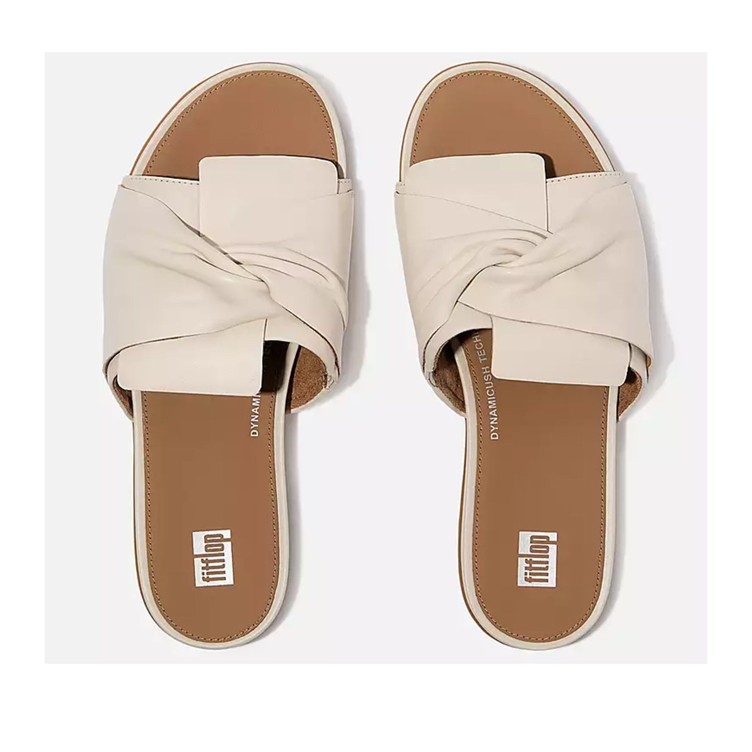 Sandales FitFlop Gracie Soft Twist en cuir beige pour femme