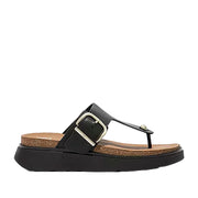Fitflop Women's Gen-FF Buckle Leather Toe Post Sandal in Black