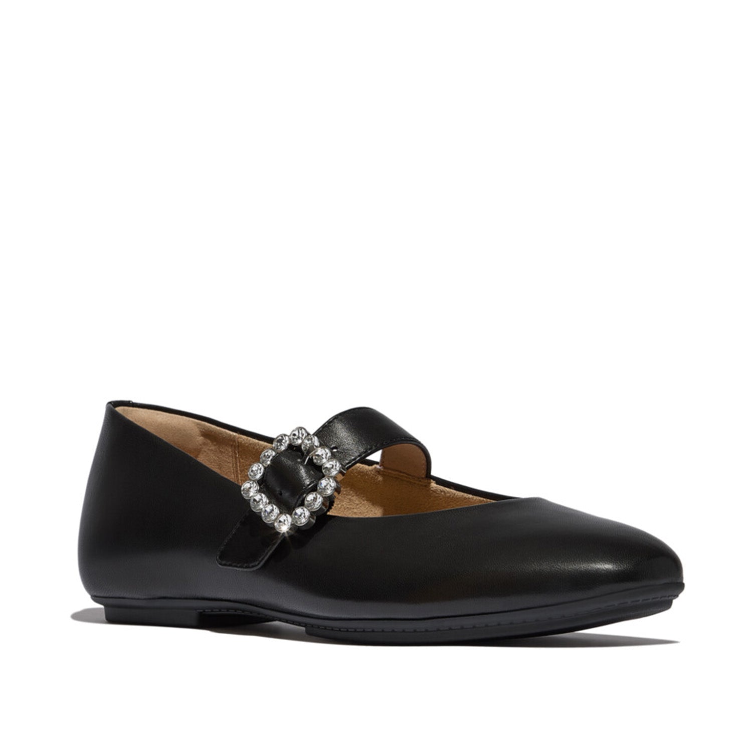 Fitflop Women's DELICATO Crystal-Buckle Leather Mary Janes in Black