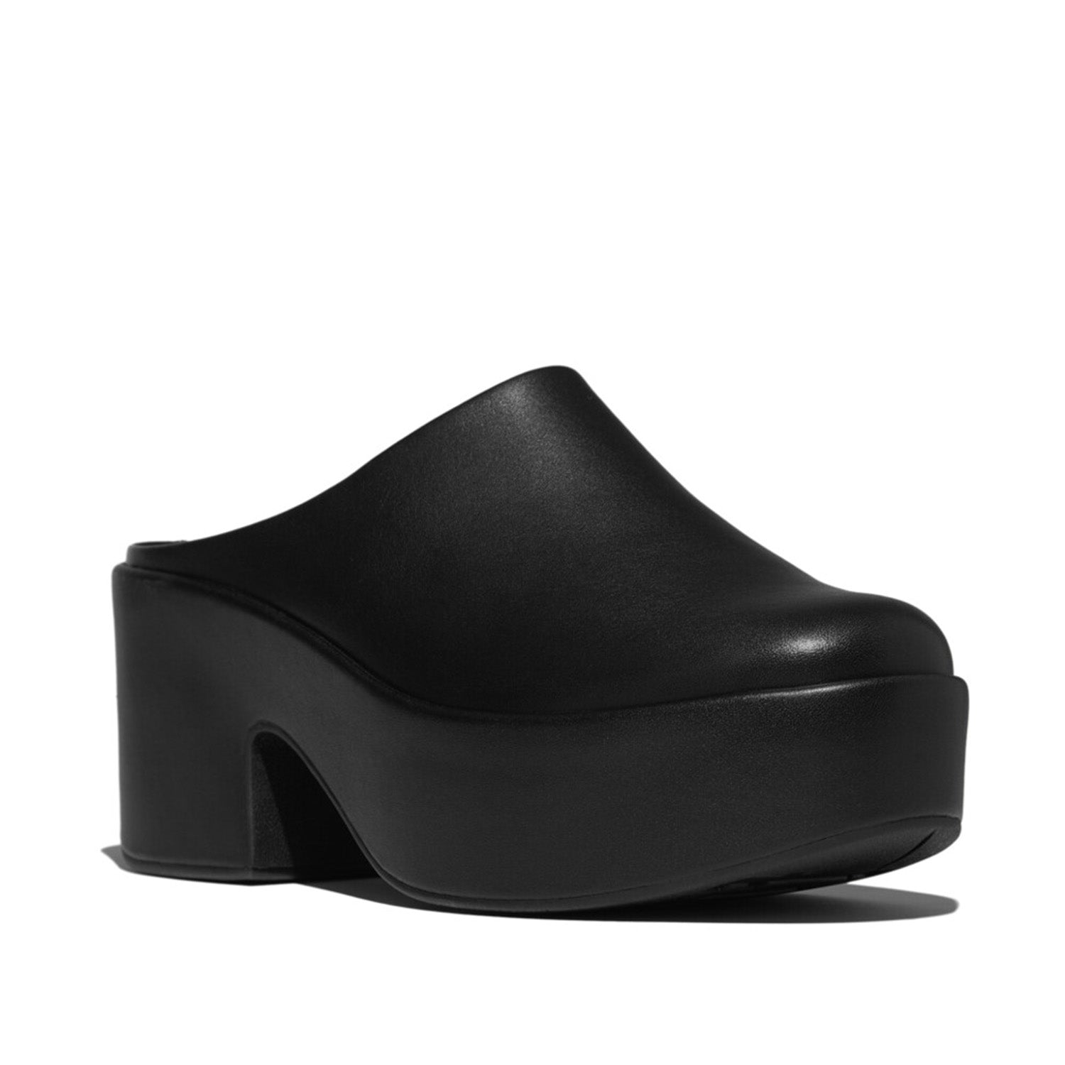 Fitflop Women's PLATFFORMS Leather Heeled Mules in All Black