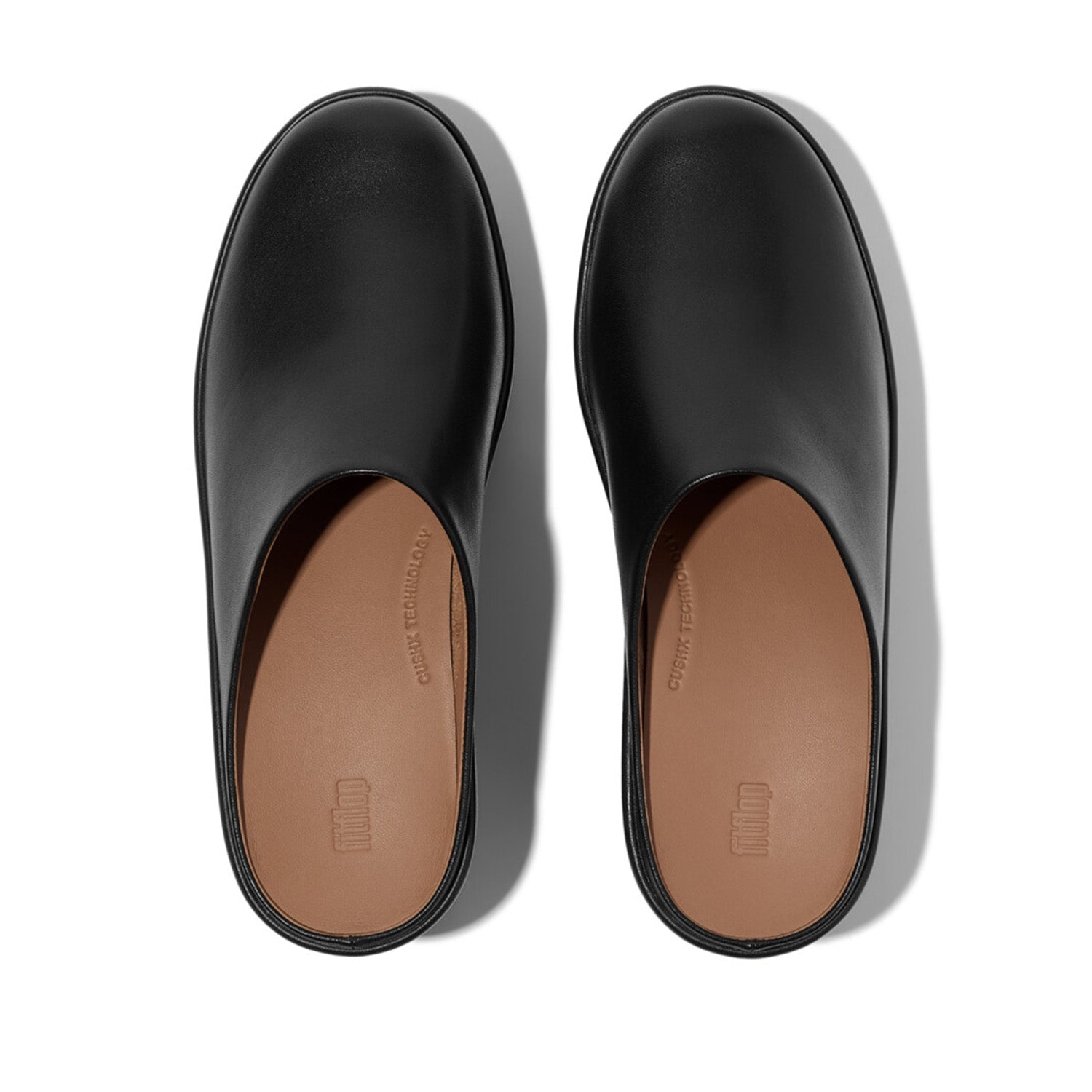 Fitflop Women's PLATFFORMS Leather Heeled Mules in All Black