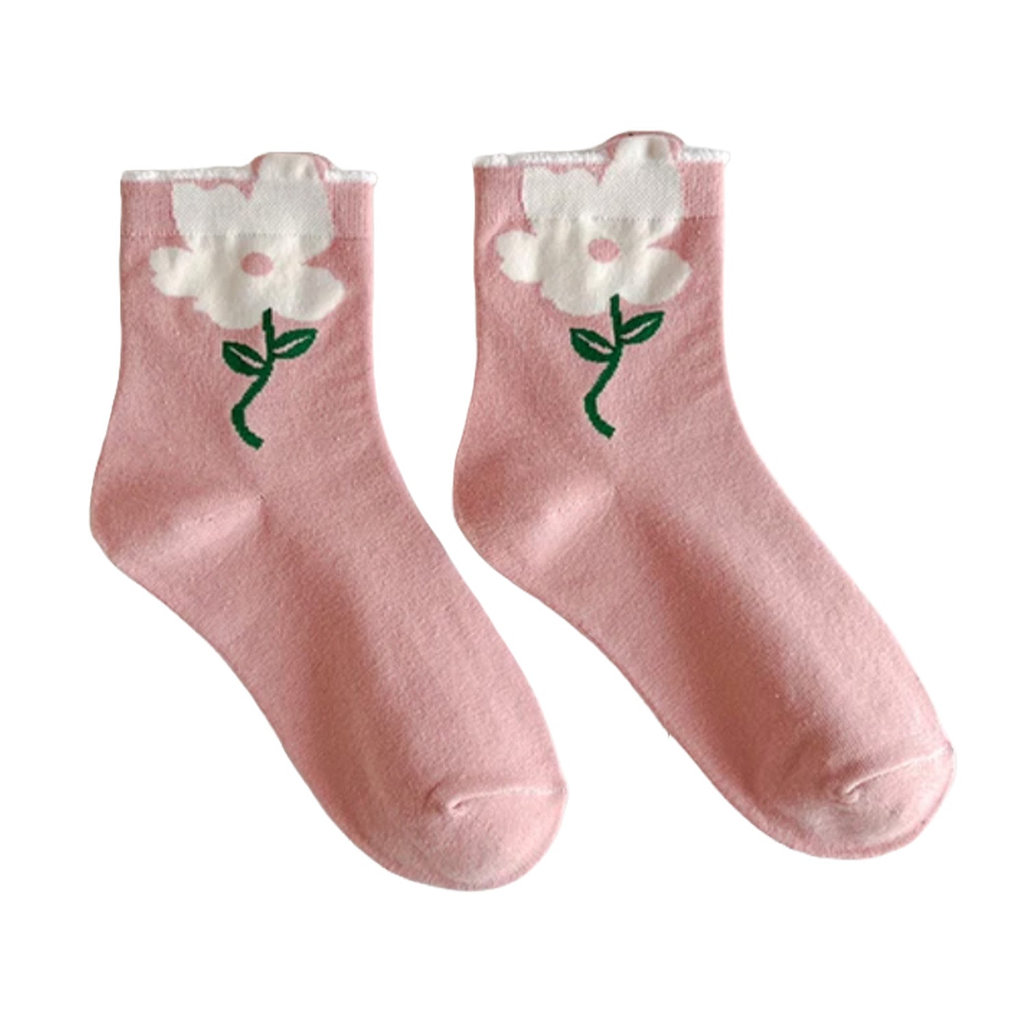 FLOOF Women's Bloom Sock in Pink/White Daisy
