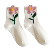 Chaussettes Bloom pour femmes FLOOF, motif marguerites blanches