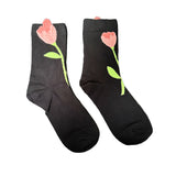FLOOF Bloom Sock in Black/Pink Tulip